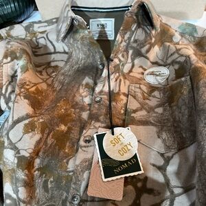 Nomad Craft & Flow NEW Fleece Flannel Camo Button Up LongSlv Shirt  S Camouflage